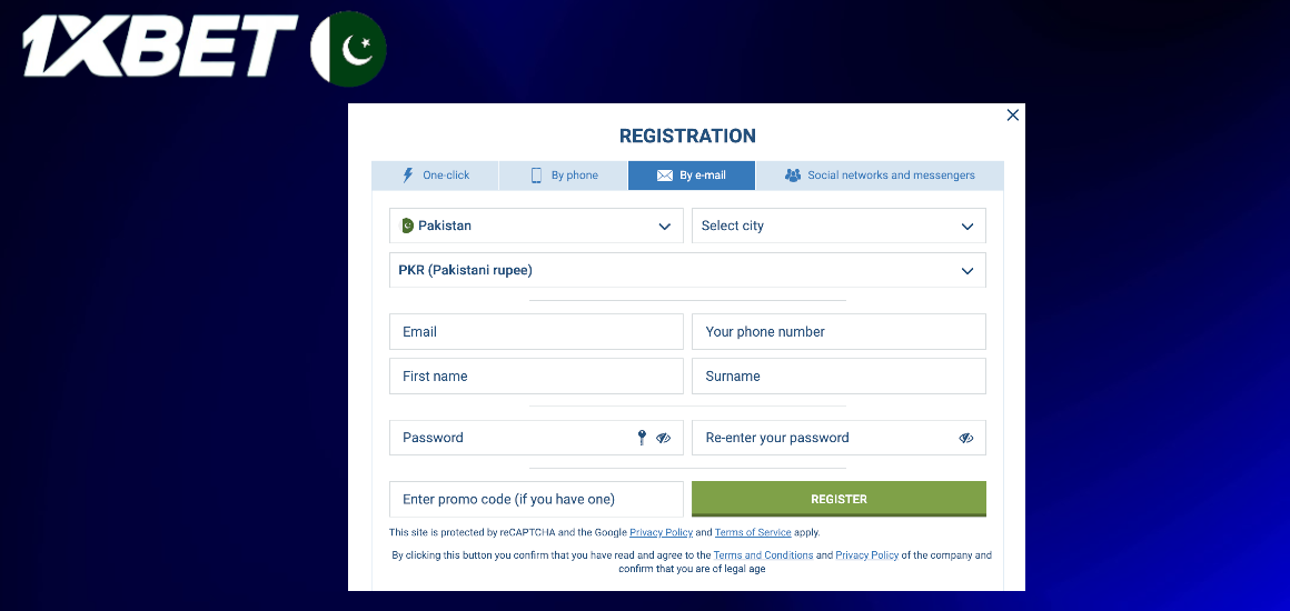 1xBet Registration by Email
