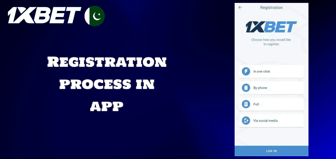 Registration process in the 1xBet app